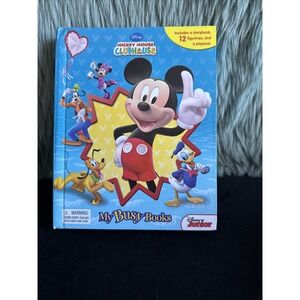 Mickey Club House Disney Junior MY BUSY‎ BOOKS w Play Mat And 9 Figures